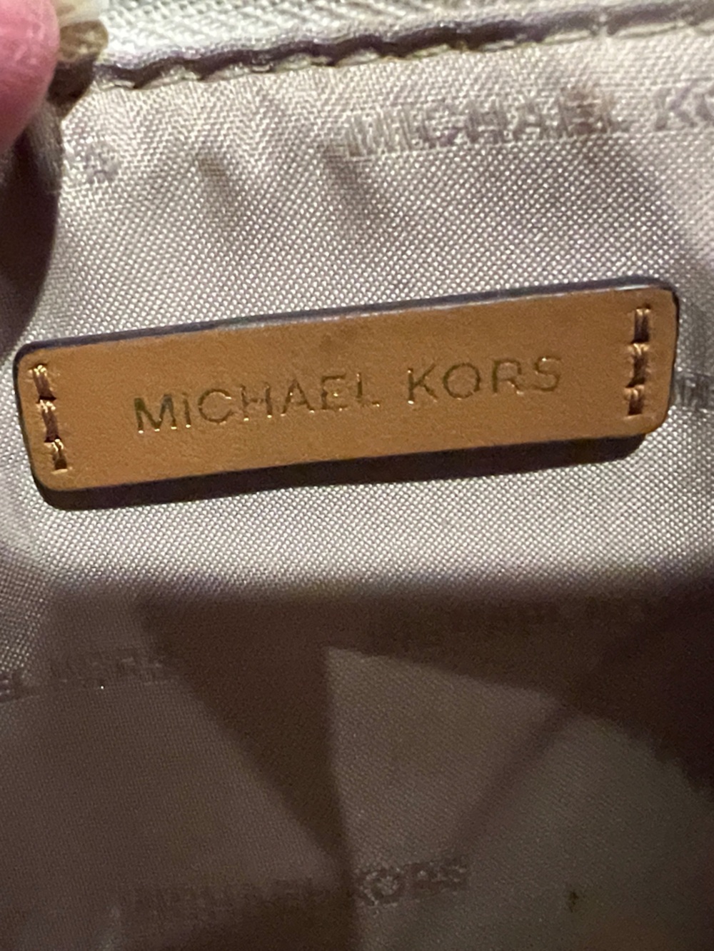 Michael Kors Beige Logo Wristlet with Brown Strap - Picture 6 of 7